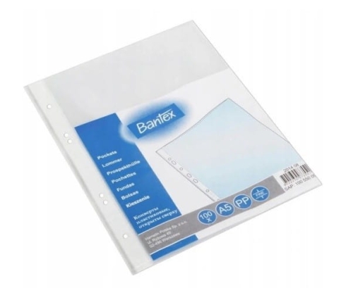 Koszulki groszkowe A5, 45 micron Bantex - 100 szt./opak.