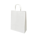 Torba papierowa biała z uchwytem skręcanym 25 x 11 x 32 cm - 250 szt/kart.