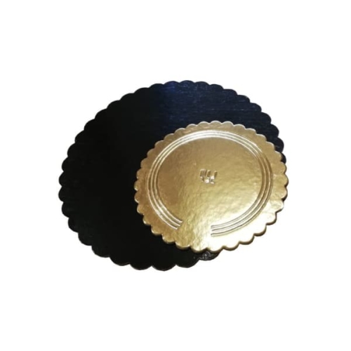 Podkład krążek pod tort złoto czarny 32 cm, karbowany - 50 szt./opak.