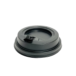 Pokrywki plastikowe 80 mm z dziubkiem czarne   - 100 szt./opak.