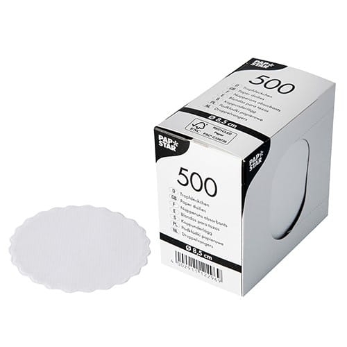 Podkładka papierowa pod filiżankę biała 8,5 cm - 500 szt./opak.