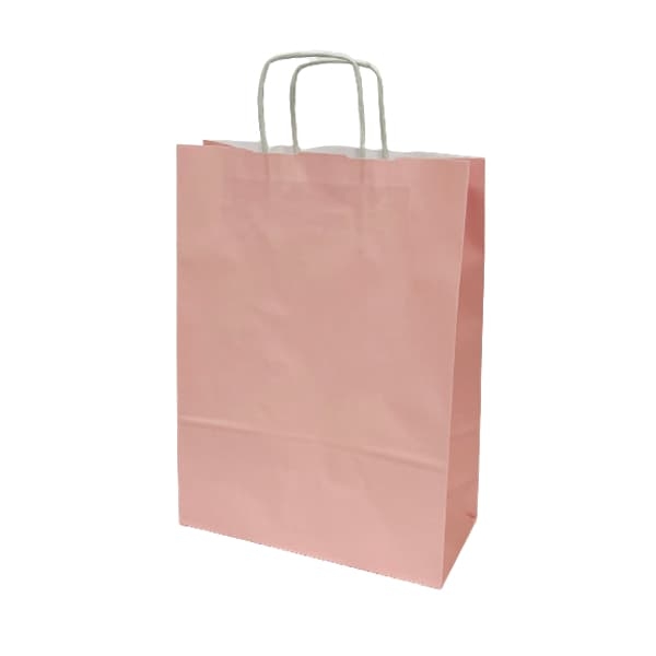 Torba papierowa kolor róż pudrowy z uchwytem skręcanym 24 x 10 x 32 cm - 50 szt./opak