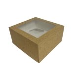 Pudełko na 4 muffiny kraft 18 x 18 x 9 cm - 25 szt./opak.