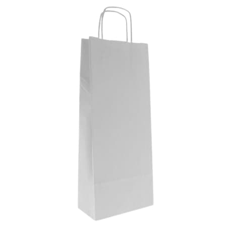 Torba papierowa wino 1 butelka 16 x 8 x 39 cm, biały  - 50 szt./opak.