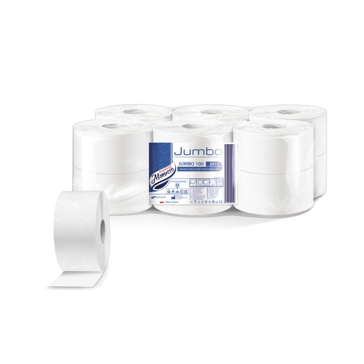 Papier toaletowy 2 warstwowy celuloza PuraLine Jumbo 100 mb - 12 rol./opak.