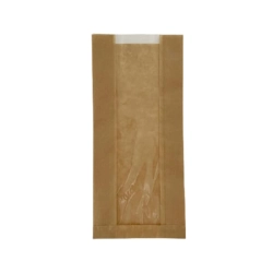 Torebka papierowa fałdowa z okienkiem 16 x 7,5 x 35 cm - 1000 szt./karton