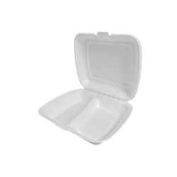 Pojemnik z trzciny cukrowej 2 komorowy 23 x 20,5 x 7 cm - 50 szt./opak.