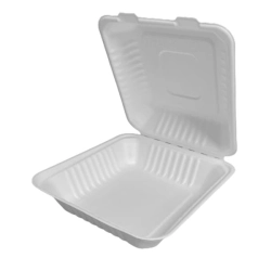Pojemnik z trzciny cukrowej 1 komorowy 20 x 20 x 7,5 cm - 50 szt./opak.