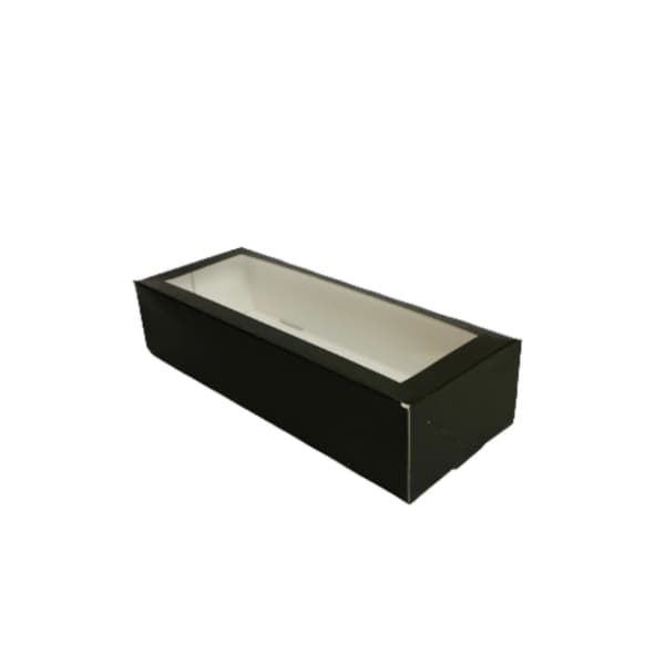 Pudełko na sushi papierowe z okienkiem 22 x 9 x 5 cm - czarny - 75 szt./opak 2