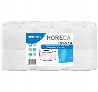 Papier toaletowy Mini Jumbo Horeca 470/15, 2 warstwowy - 12 rol./opak.