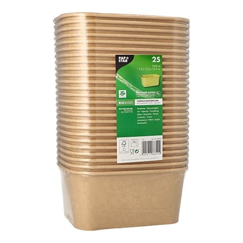 Pojemnik papierowy 1000 ml 12,3 x 17,3 x 7,5 cm kraft - 25 szt./opak. 2