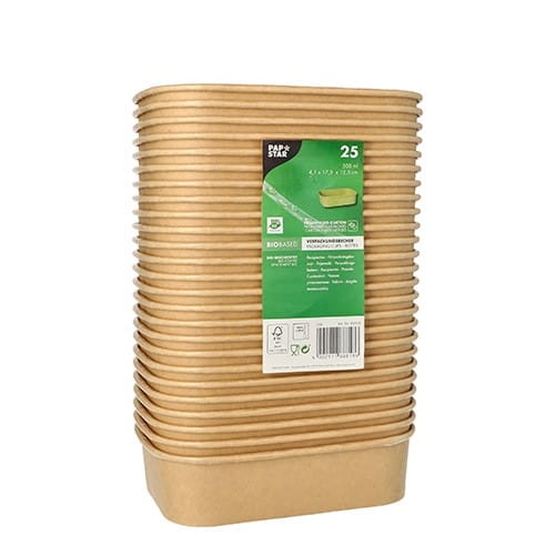 Pojemnik papierowy 500 ml 12,3 x 17,3 x 4,1 cm kraft - 25 szt./opak. 2