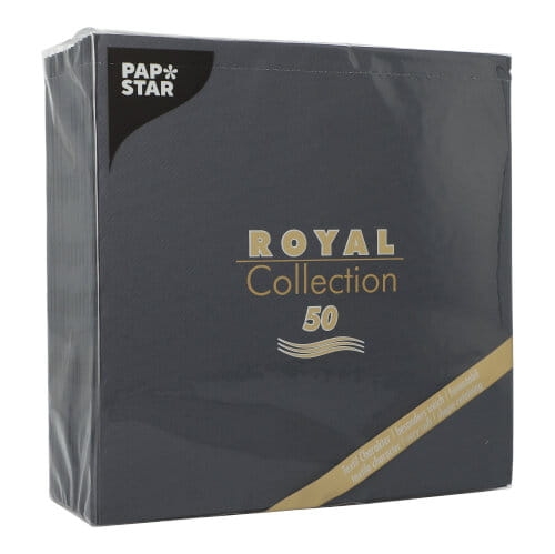 Serwetki Royal Collection 40 x 40 cm składane 1/4 czarny - 50 szt./opak. 2