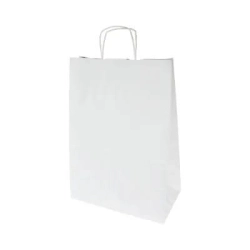 Torba papierowa biała z uchwytem skręcanym 32 x 17 x 39 cm - 250 szt./opak