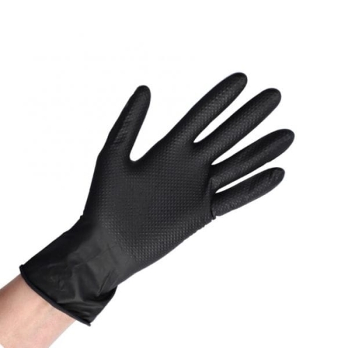 Rękawiczki nitrylowe Gripzzly, czarne XL, diamentowa struktura - 50 szt./opak.