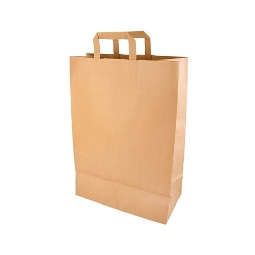 Torba papierowa brązowa z uchwytem płaskim 32 x 16 x 45 cm - 50 szt./opak.