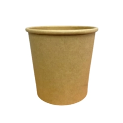 Kubki papierowe na zupę 770 ml kraft średnica 117 mm - 25 szt./opak.