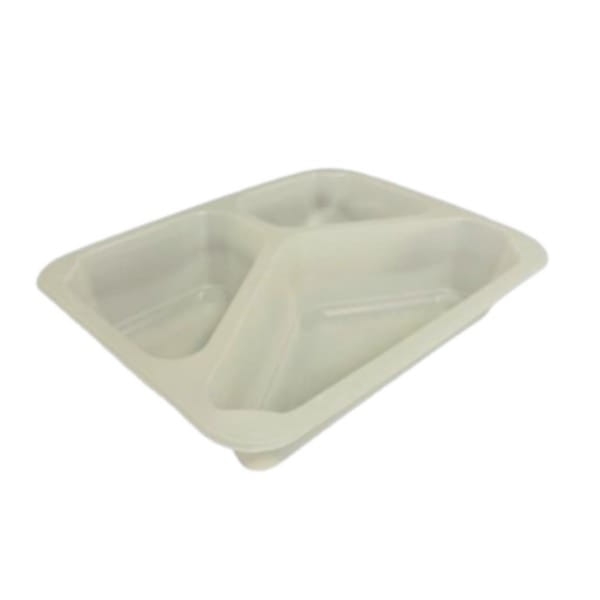 Pojemnik PP 3 komorowy z perforacją MLECZNY 227 x 178 x 50 mm - 50 szt./opak.