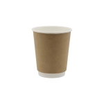Kubki papierowe na kawę 2-warstwowy 300 ml kraft 90 mm z ozn. SUP - 25 szt./opak.