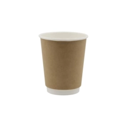 Kubki papierowe na kawę 2-warstwowy 300 ml kraft 90 mm z ozn. SUP - 25 szt./opak.