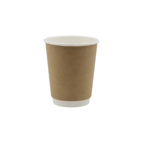 Kubki papierowe na kawę 2-warstwowy 300 ml kraft 90 mm z ozn. SUP - 25 szt./opak.