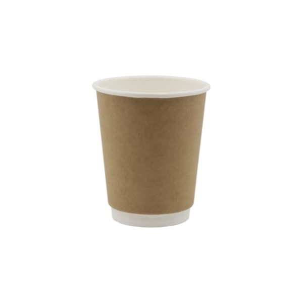 Kubki papierowe na kawę 2-warstwowy 300 ml kraft 90 mm z ozn. SUP - 25 szt./opak.