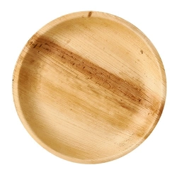 Talerz z liści palmowych okrągły średnica 23 cm - 25 szt./opak.
