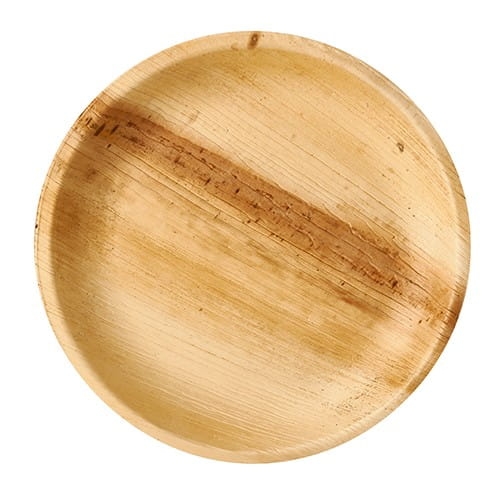 Talerz z liści palmowych okrągły średnica 23 cm - 25 szt./opak.
