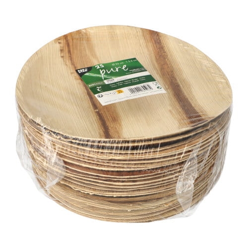 Talerz z liści palmowych okrągły średnica 23 cm - 25 szt./opak.
 2