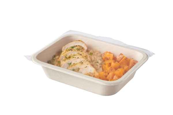 Pojemnik do zgrzewu z pulpy papierowej 1 komorowy 219 x 165 x 48 mm - 100 szt./opak
 2