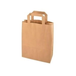 Torba papierowa brązowa z uchwytem płaskim 26 x 17 x 33 cm - 200 szt./opak