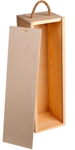 Skrzynka drewniana na wino, zasuwana - 1 sztuka