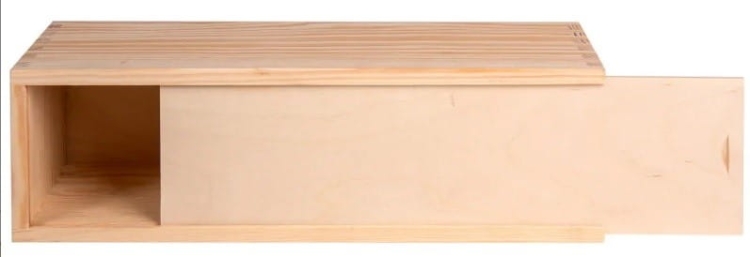 Skrzynka drewniana na wino, zasuwana - 1 sztuka 3