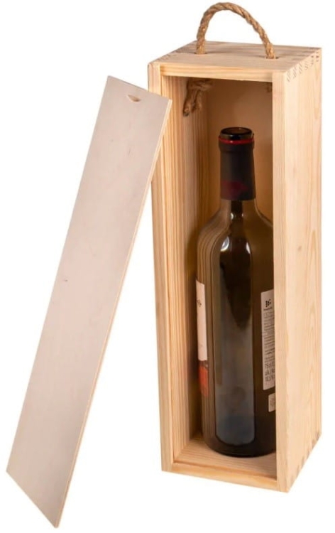 Skrzynka drewniana na wino, zasuwana - 1 sztuka 5