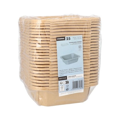 Pojemnik papierowy na sałatkę, lunch 750 ml, brązowy - 25 szt./opak 2