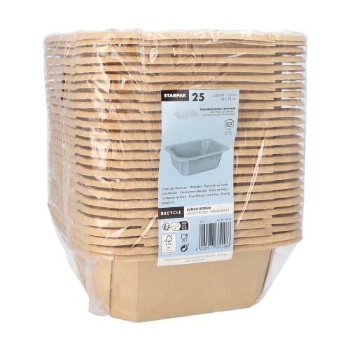 Miski papierowe kwadratowa na sałatkę, lunch 1200 ml - 25 szt./opak 2