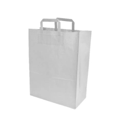 Torba papierowa biała z uchwytem płaskim 32 x 17 x 41 cm - 125 szt./opak