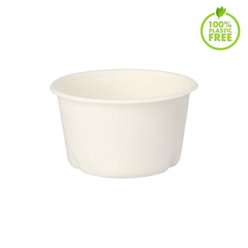 Pojemnik na zupę z trzciny cukrowej 350 ml, biały - 50 szt./opak.