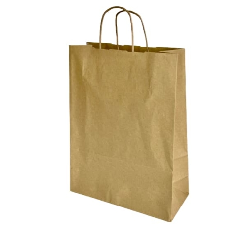 Torba papierowa brązowa z uchwytem skręcanym 25 x 11 x 32 cm - 200 szt./opak.