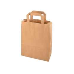 Torba papierowa brązowa z uchwytem płaskim 26 x 14 x 30 cm - 250 szt./karton