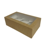 Pudełko na 6 muffinek kraft 25 x 15 x 8 cm - 50 szt./opak.
