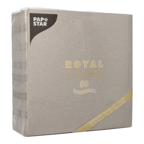 Serwetki Royal Collection 40 x 40 cm składane 1/4 szary - 50 szt./opak. 5