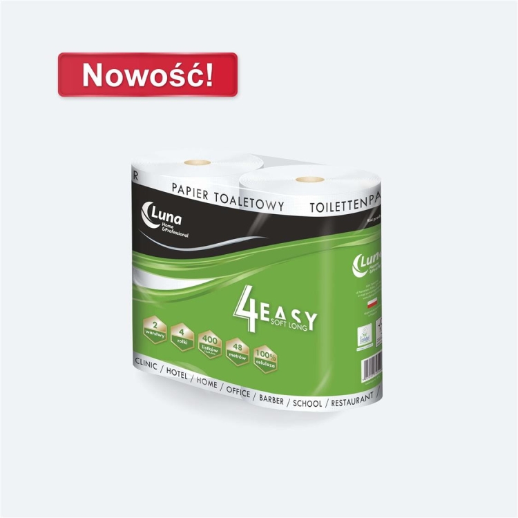 Papier toaletowy, 2 warstwowy, celuloza, biały - 4 szt./opak