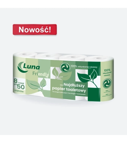 Papier toaletowy, 2 warstwowy, celuloza, biały - 8 szt./opak
