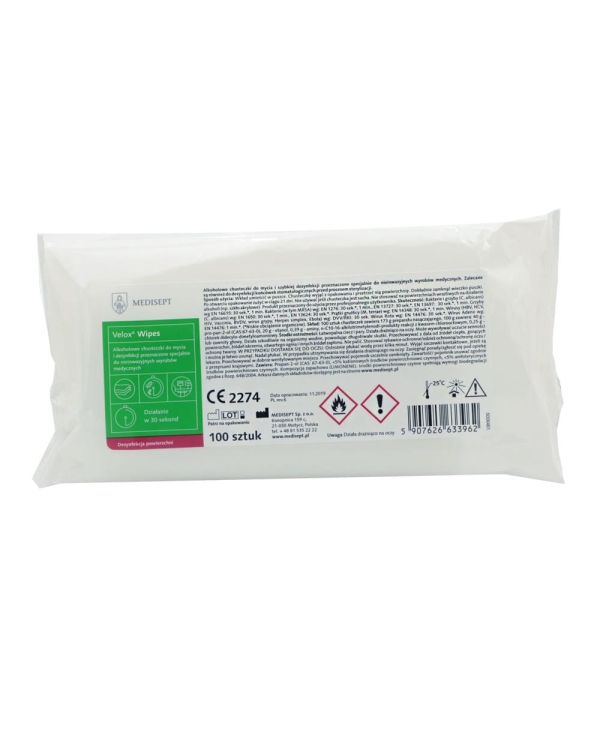 Velox Wipes- Chusteczki do mycia i dezynfekcji - 100 szt./opak