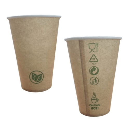 Kubki papierowe na kawę 300 ml ZERO PLASTIC 80 mm - 50 szt./opak.
