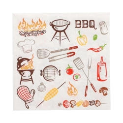 Serwetki 3-warstwowe składane 1/4 33 x 33 cm, Time for BBQ - 20 szt./opak.