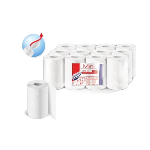 Ręcznik 2 warstwowy celuloza PuraLine Mini 50 mb - 12 rol./opak.