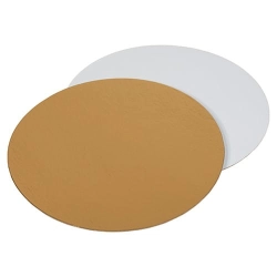 Tekturowe podkłady pod tort biało złote 30 cm - 25 szt./opak