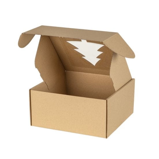 Pudełko prezentowe z okienkiem Choinka 20 x 20 x 10 cm - 1 szt 2